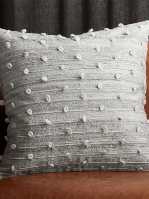 20" Margaux Light Grey French Knot Pillow