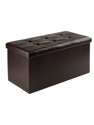 Ashford Ottoman With Accent Stools - Faux Leather - Espresso - Winsome