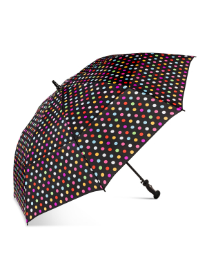 Shedrain Air Vent Golf Umbrella - Black Polka Dot