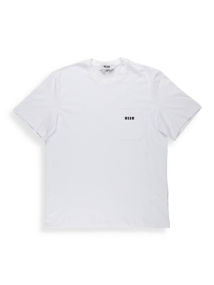 Msgm Logo Printed Pocket T-shirt