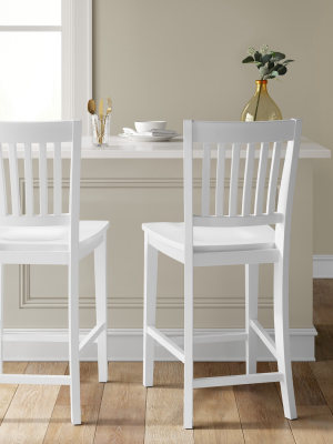 Holden Slat Back Counter Height Barstool White - Threshold™