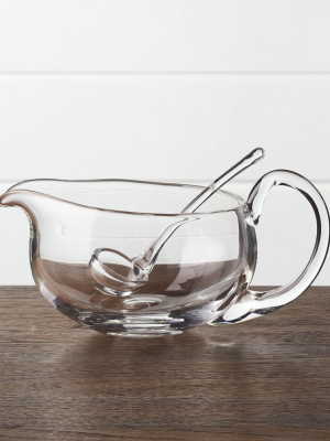 Deluxe Glass Gravy Boat With Ladle