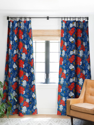 Marta Barragan Camarasa Flowers In The Ocean Single Panel Blackout Window Curtain By Deny Designs.