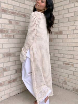 Open-knit Longline Cardigan