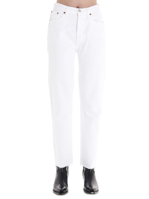 Re/done High-waisted Straight Leg Jeans