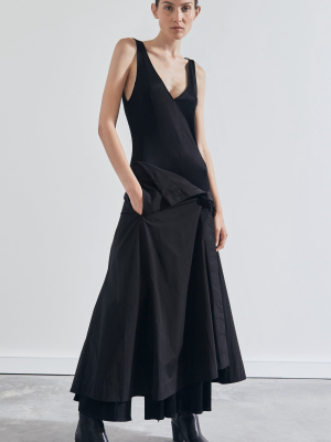 Sleeveless Draped Jersey Dress