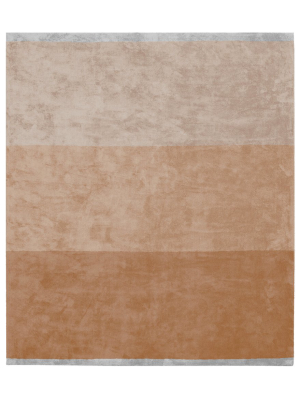 Byred Yama Hand Knotted Rug In Orange Design By Second Studio