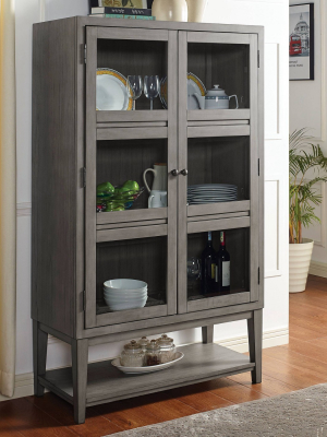 Newton Glass Door Curio Cabinet Gray - Homes: Inside + Out