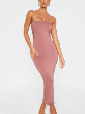 Dusty Rose Bandeau Midaxi Dress