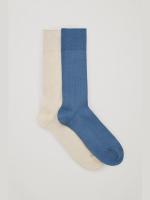 2-pack Organic Cotton Tall Ribbed Socks