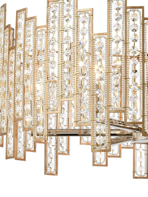 Equilibrium 6-light Chandelier In Matte Gold With Clear Crystal