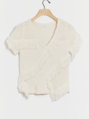 Lora Fringed Knit Top