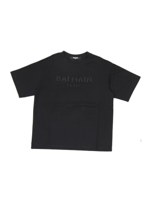 Balmain Kids Logo Embossed T-shirt