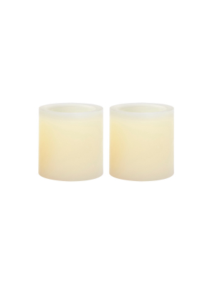 2.6" X 2.8" 2pk Vanilla Scented Led Tealight Candle Set Cream - Made By Design™