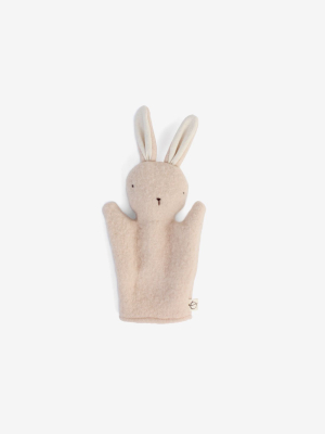 Handmade Upcycled Wool Bunny Puppet - Champagne