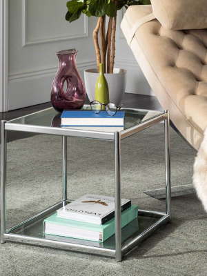 Linnea Glass Side Table Chrome