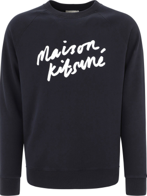 Maison Kitsuné Handwriting Logo Printed Sweatshirt