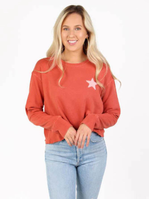 Sundry Star Crop Sweatshirt Pigment Sierra