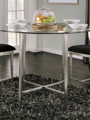 Chalee Round Counter Height Dining Table Silver - Mibasics