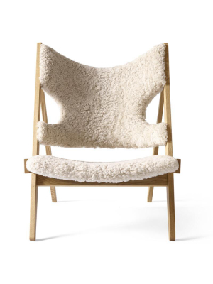 Knitting Lounge Chair Sheepskin Upholstery