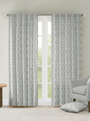 Natalie Global Fretwork Room Darkening Window Curtain Panel