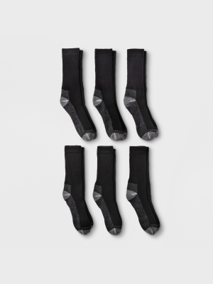 Fruit Of The Loom Men's 6pk Work Gear Open Pack Crew Socks - 6-12