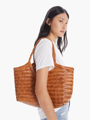 Basket Case Kerala Leather Carryall - Brown