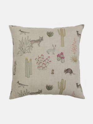 Saguaro Desert Friends Pillow, Square