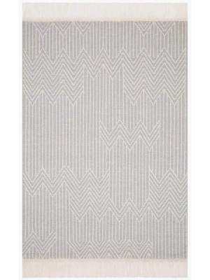 Loloi Magnolia Home Rug Newton Net-02, Grey/ivory