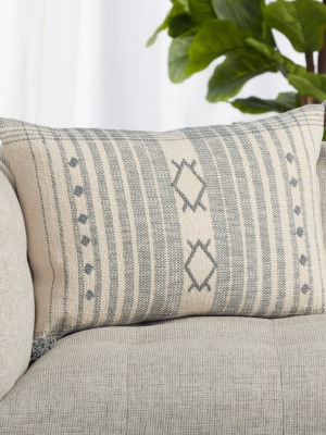 Razili Tribal Pillow In Slate & Cream