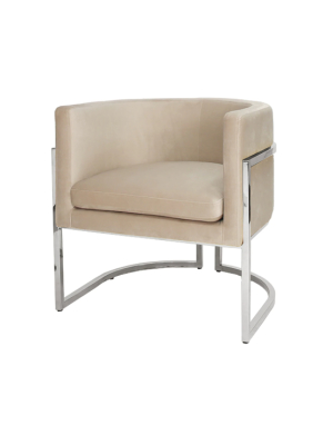 Silver Leaf Frame Barrel Arm Chair In Various Colors