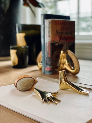 Foot Paperweight In Brass By Carl Aubock