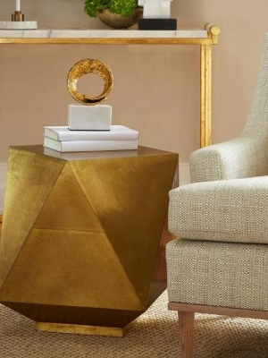 Hedron Side Table Brass