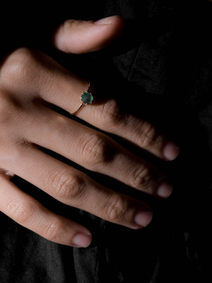 Crown Bezel Emerald Ring