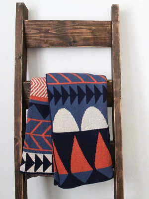 Happy Habitat Kenichi Throw - Blues And Terracotta