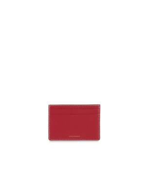 Cardholder - Crosshatch Leather Cherry With Vanilla Edge