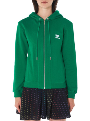 Hooded Logo Sweater (218js09j003-green-white-logo)