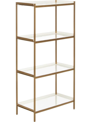 Darby 4 Tier Etagere White/brass