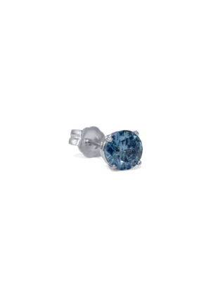 Pompeii3 1/5ct Blue Diamond Single Stud 10k White Gold