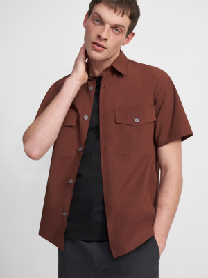 Patch Pocket Shirt In Garment Washed Cotton