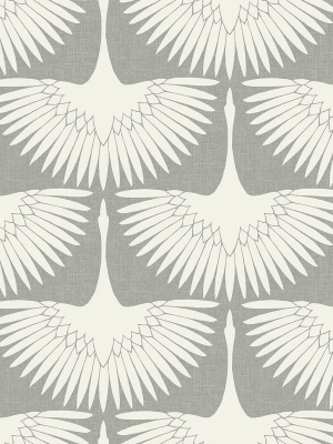 Feather Flock Self-adhesive Wallpaper (single Roll) In Chalk By Tempaper