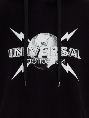 Neil Barrett Universal Logo Print Drawstring Hoodie