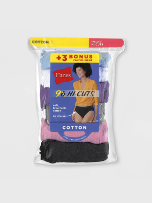 Hanes Women's Cotton 6+3pk Free Hi-cut Underwear - Assorted