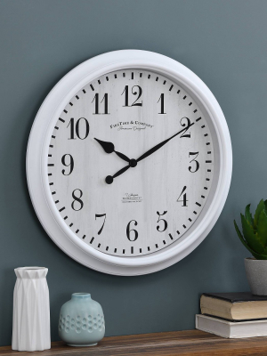 Avery Farmhouse Whisper Clock White - Firstime