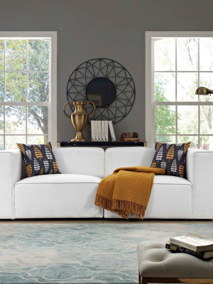 Mingle Upholstered Fabric Sectional Sofa Set White - Modway