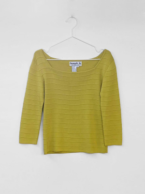 Igwt Vintage - Ribbed Knit Top / Chartreuse