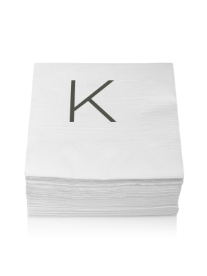 Monogram Cocktail Napkin, K (set Of 50)