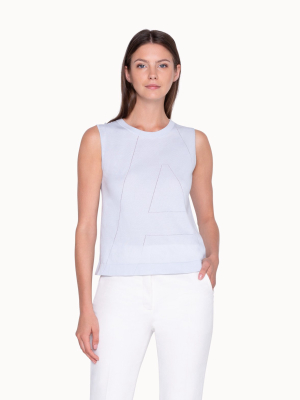 Sleeveless Tank Top In Sea Island Cotton