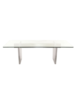 Aiden Dining Table In Brushed Stainless Steel