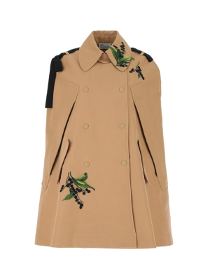 Redvalentino May Lily Embroidered Trench Cape